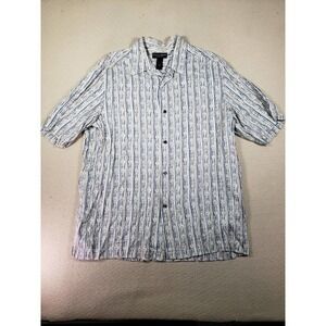 Crazy Horse Shirt Mens XL White Short Sleeve Button Up Collared Stylish Casual